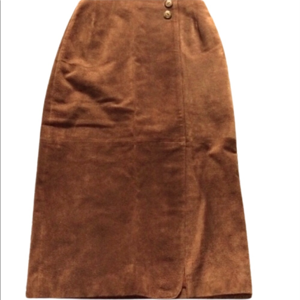Leather Suede Maxi Skirt
